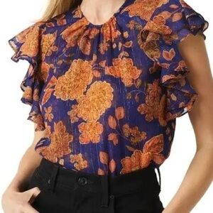 MISA LOS ANGELES Galeta Top  In Blue Marigold NWT